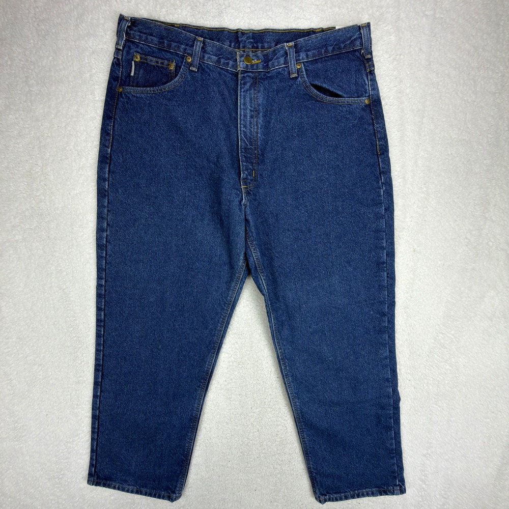 Carhartt B21 DST Flannel Lined Relaxed Fit Denim Jeans Mens 38x30 NWT Dark Stone - Picture 2 of 8